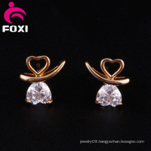 Best Price Cubic Zircon Gold Stud Earrings for Young Girls